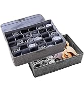 AARAINBOW 2 Packs Underwear Socks Storage Organizer with Lids Foldable Closet Drawer Organizer 46...