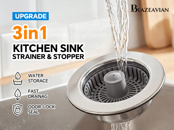 Kitchen Sink Drain Strainer Silver 2pcs01