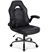 DUMOS Ergonomic Computer Gaming Chair - Home Office Desk with PU Leather Lumbar Support, Height A...