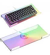 Clear 366 Kinds RGB Acrylic Tilted Computer Keyboard Holder,PC Keyboard Stand Tray Holder for Eas...