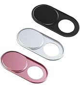 PRESSINART 3Pcs 3 Colors Laptop Camera Cover Metal Black Platinum Pink 0.04 Inch Ultra Thin Webca...