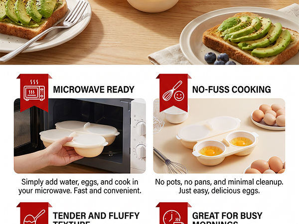 Li&amp;amp;Zhao 4 Cavity Microwave Egg Poache