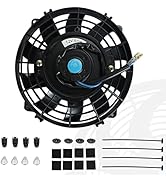 7" inch Universal Slim Fan Push Pull Electric Radiator Cooling 12V Mount Kit Black