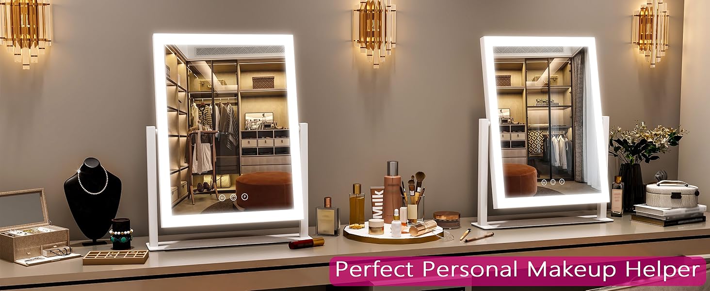 Mirror vanity makeup lights light led lighted up desk mirrors
