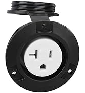 Veepeak 20 Amp Flanged Outlet 125 Volt NEMA 5-20R Household Receptacle, 2 Pole 3 Wire with Weathe...