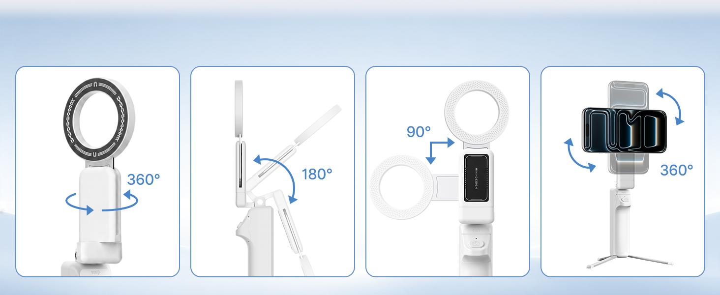 Magnetic Selfie Stick Tripod,Phone Camera Grip