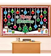 Christmas Classroom Bulletin Board Decorations Set, Christmas Ball Name Tags Bulletin Board Xmas ...