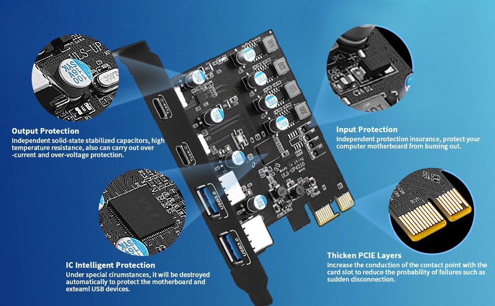 4 PORT USB PCIE CARD