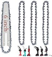 [5 Pieces] 6 Inch Mini Chainsaw Chain with Replacement Saw Chain Bar, 6 Inch Replacement Chains f...