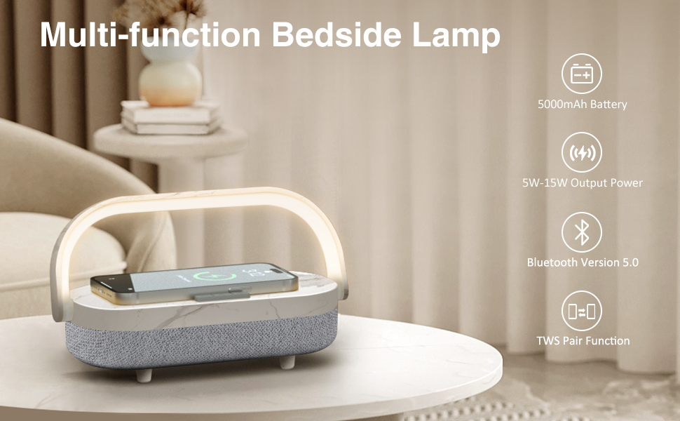 bedside lamp with charger