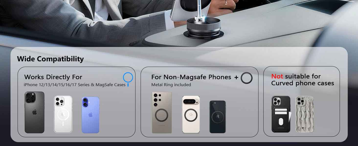 360° adjustable vacuum magnetic phone holder