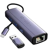 IVSHOWCO USB C to Ethernet Adapter, 4 in 1 Type C Gigabit Ethernet LAN Network Adapter, USB C 3.0...