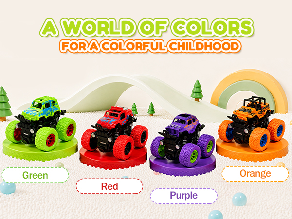 4 pack monster truck toys monster trucks for kids 3-5 4-7