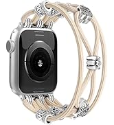 Newlibery Beaded Bracelet Compatible with Apple Watch Band 41mm 38mm 44mm 42mm 45mm 46mm 49mm Wom...