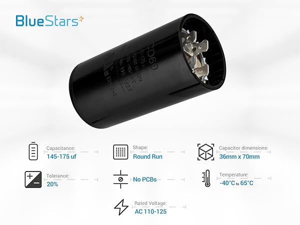 145-175 uf 110-125VAC