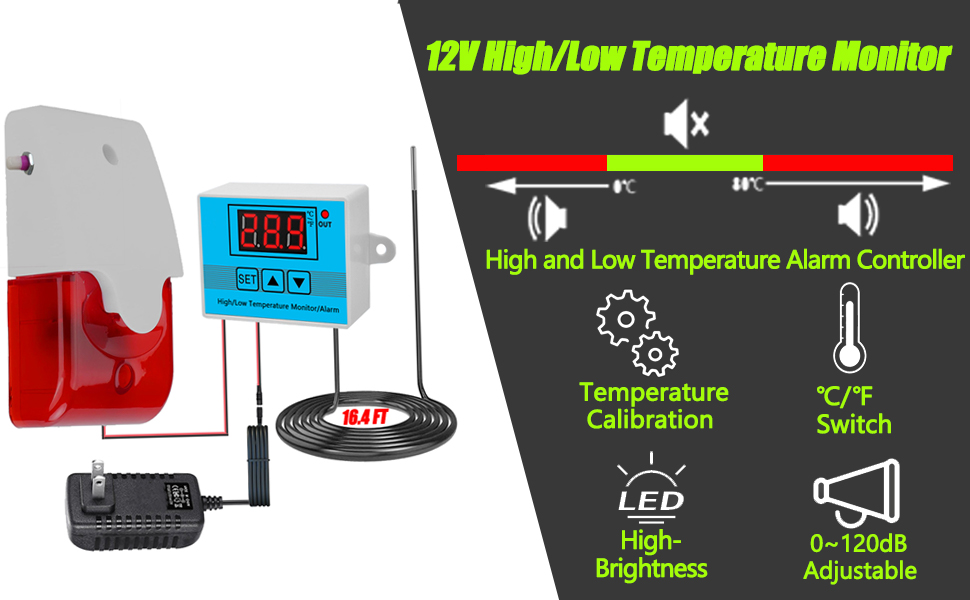 12V High/Low Temperature Monitor