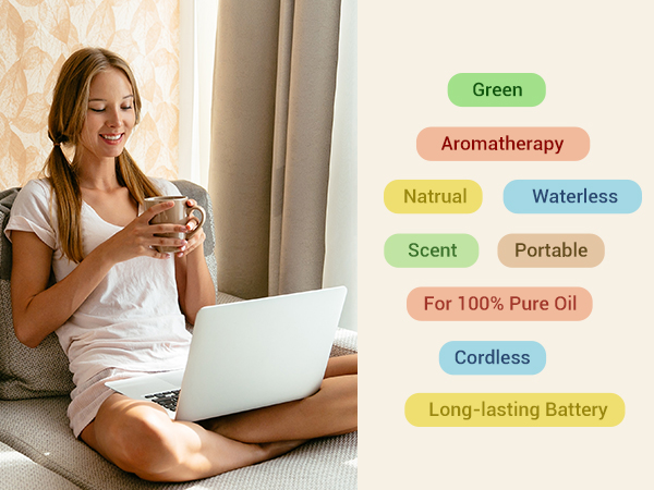 waterless car diffuser essential oil scent aromatherapy air freshener battery operated mini cordless