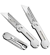 WORKPRO 3-Pack Folding Utility Knife, Quick Change Blades Box Cutter, EDC Foldable Pocket Utility...