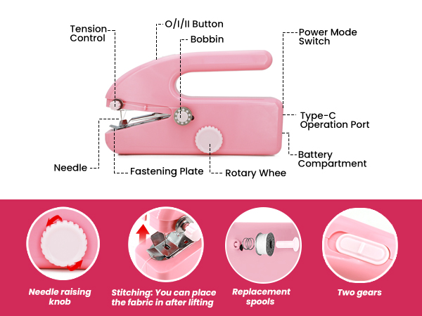 mini electric sewing machine maquina de coser portátil portable sewing machine hand held sewer