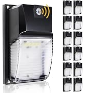 HiBay 12 Pack Dusk-to-Dawn LED Wall Pack Lights Outdoor, Bright 18W 1980LM 5000K Replace 60-100W ...