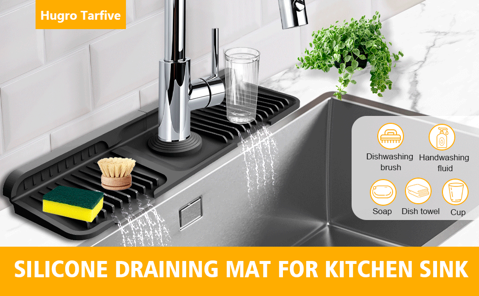 silicone draining mat for kitchen sink