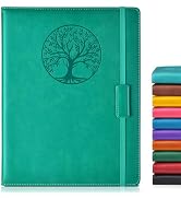Biuwory Lined Journal Notebook for Women Men,256 Pages A4 Large Hardcover Leather Journals for Wr...
