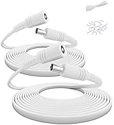 Itramax 30ft 12V DC Extension Cable (2-Pack),DC 2.1mm x 5.5mm 5521 Power Supply Adapter Flat Exte...