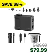 HOTO Air Pump Master, Portable Cordless Tire Inflator for Car Bike, Electric Air Pump with 9 Pump...