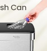 Cesun Kitchen Trash Can, 2 x 8 Gallon Dual Compartment Trash and Recycle Bin Combo, Double Stainl...