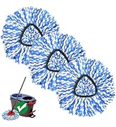 2-Tank Spin Mop Replacement Head, 3 Pack Mop Head Replacement, Microfiber, Machine Washable, Easy...