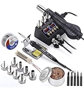 Soldering Station,WMORE 750W 2 IN 1 Digital Electronic Repair Tool with Hot Air Gun, SMD Solderin...
