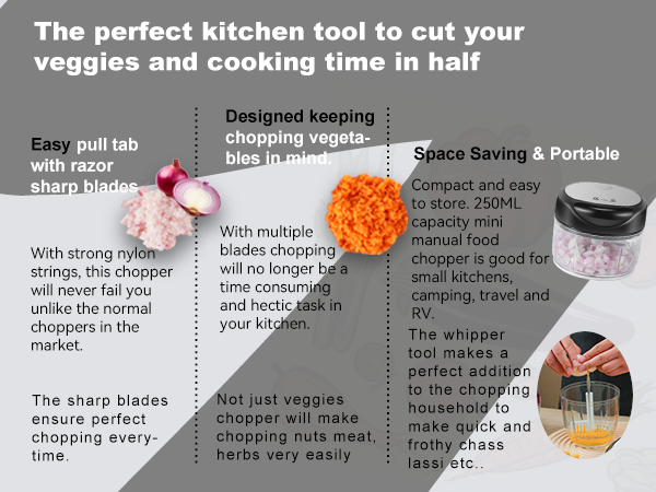 Manual Kitchen Garlic Chopper,Hand Pull String Garlic Mincer Onion Cutter