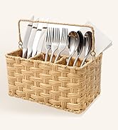 GRANNY SAYS Wicker Utensil Caddy, Utensils Holder Buffet Caddy, Spoon Cutlery Holder Utensils Org...