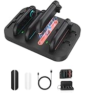 CHARM FOCUS Charging Dock for Nintendo Switch 2 JoyCon Charger, 4-Port Magnetic Controller Fast C...
