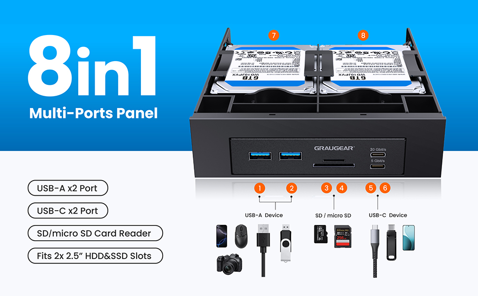 Desktop PC's usually have USB ports on the front-panel