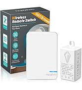 HAPYTHDA Wireless Light Switch, No in-Wall Wiring Required Remote Control Light Switch, Waterproo...