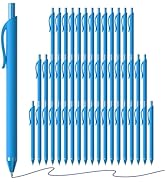 InkSlick 50 Pack Blue Ink Pens - Bulk Pens, 1.0MM Medium Point Ballpoint Pens, Smooth Writing No ...