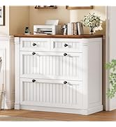 SEDETA 4 Drawers File Cabinet, 33" Farmhouse Filing Cabinets for Home Office fit Legal/Letter/A4 ...