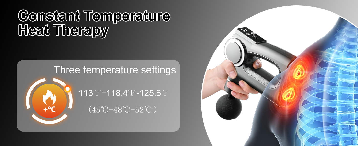 3-in-1 Detachable Massage Gun with Heat