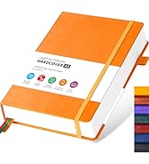 FOCUS DAY Hardcover Leather Notebooks College Ruled, 320 Pages Notebook Journals for Writing Note...