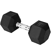 Yes4All Chrome Grip Encased Hex Dumbbells – Hand Weights With Anti-Slip 5-50 LBS Single