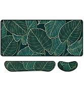 Auhoahsil Large Mouse Pad with Wrist Support Set of 3, Memory Foam Keyboard Wrist Rest + XXL Exte...