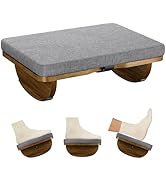 Atoping Wooden Under Desk Foot Rest,Foot Stool with Detachable Cushion,Ergonomic Rocking Footrest...