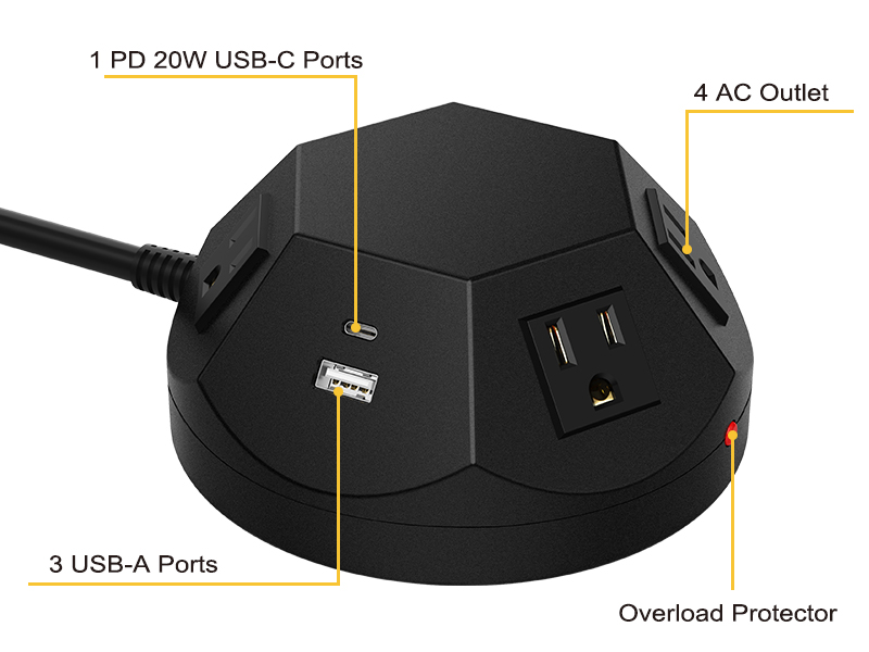 Power Strip Tower with USB Ports