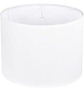 White Lamp Shade for Table Lamps, Large Drum Lampshade 13" Top x 13" Bottom x 10" High, Replaceme...