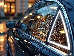 Decorative car Windows with UVTaoYuan Strip Light, commercial photography, 64K