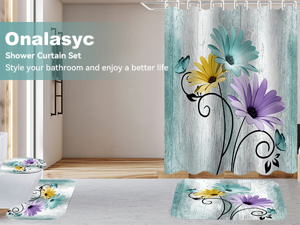 bathroom sets with shower curtain and rugs