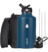 SENDESTAR Stainless Steel Water Bottle 64 oz, 64 oz Water Bottles, Double Wall Vacuum Insulated L...
