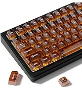 dagaladoo Brown Clear keycaps,Coffee Transparent keycaps 60 75 100 Percent,Ceramic Jelly Key caps...