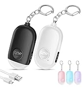 Hion 130dB Personal Safety Alarm for Women Upgraded Vibration Sensor, 2 Pack Rechargeable Self De...
